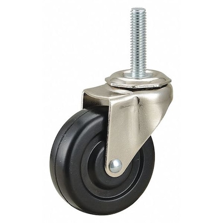 Zoro Select Stem Caster, 2 1/2"dia, Rubber, 75lb 429H08