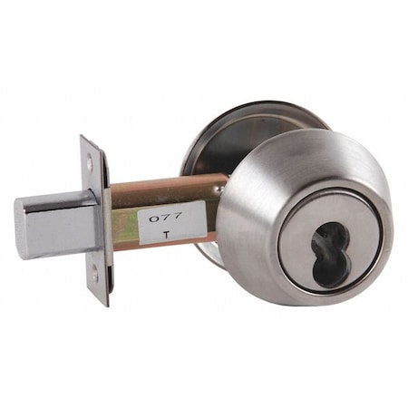 Arrow Lock Deadbolt, Cylindrical, Satin Chrome Finish D61 26D IC