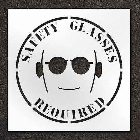 Rae Pavement Stencil, Safety Glasses Required, STL-108-14810 STL-108-14810