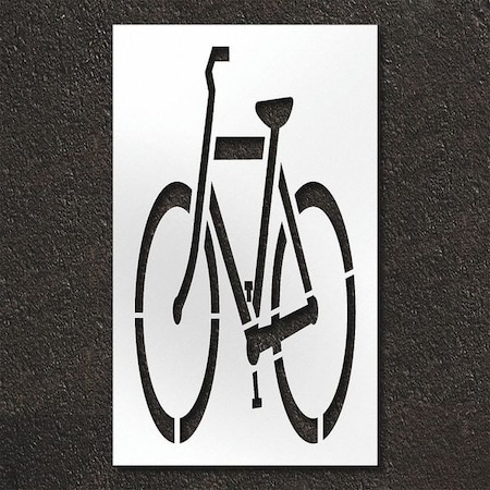 Rae Pavement Stencil, Symbol, Bike Lane - Mutcd, 40 in Character Height, Not Applicable Font, Clear STL-108-5100