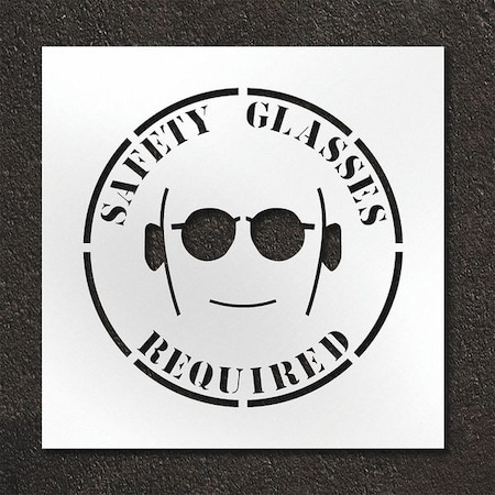 Rae Pavement Stencil, Safety Glasses Required, STL-108-12410 STL-108-12410
