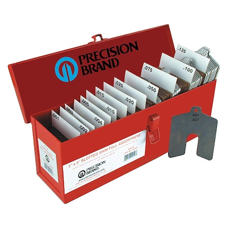 Precision Brand Slotted Shim, 2" x 2" Mini Asst, 130 pcs. 42940