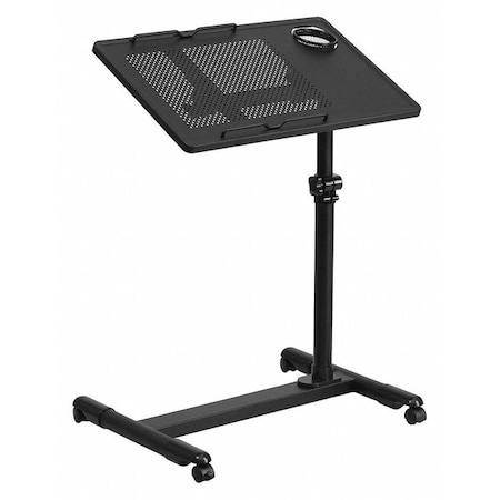 Flash Furniture Adjustable Height Steel Mobile Computer Desk Adjustable-Height Computer Stand, 17 1/2 in D X Black NAN-JG-06B-BK-GG
