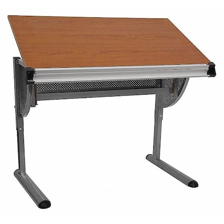 Flash Furniture Adjustable Table, 45.25" W, 28.25" L, 47.75" H, Laminate Top, Red NAN-JN-2433-GG