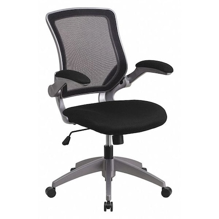 Flash Furniture Mesh Task Chair, 21-, Padded Flip-up, Back, Seat: Black; Frame: Gray BL-ZP-8805-BK-GG