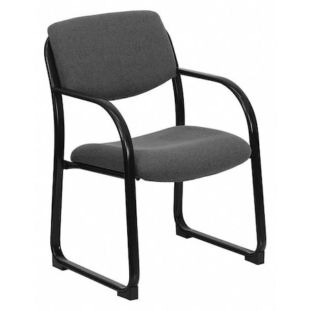 Flash Furniture Contemporary Executive Side Reception Chair, Gray Seat, Black Back, 23" W 20" L 34" H, Curved BT-508-GY-GG