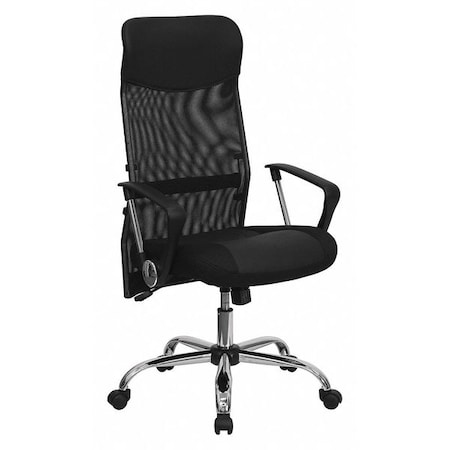 Flash Furniture Leather Task Chair, 22 1/2-, Adjustable, Black BT-905-GG