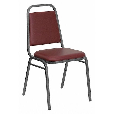 Flash Furniture Stacking Chair, Burgundy Seat, Red Back, 17 1/2 in W 20 1/4 in L 34 in H, Fixed Arms, Vinyl Seat FD-BHF-2-BY-VYL-GG