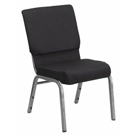 Flash Furniture Stacking Chair, Black Seat, Black Back, 19 1/4 in W 25 in L 33 1/4 in H, Armless, Fabric Seat FD-CH02185-SV-JP02-GG