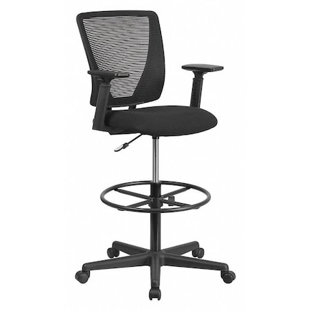 Flash Furniture Mesh 32 1/2-, Adjustable Padded, Back, Seat, Frame: Black GO-2100-A-GG