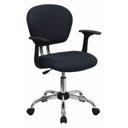 Flash Furniture Mesh Task Chair, 21-, Adjustable, Back, Seat, Frame: Gray H-2376-F-GY-ARMS-GG