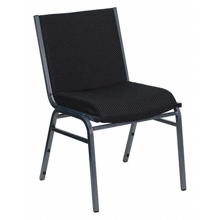 FLASH FURNITURE Stack Chair, Black Seat, Fabric Seat XU-60153-BK-GG
