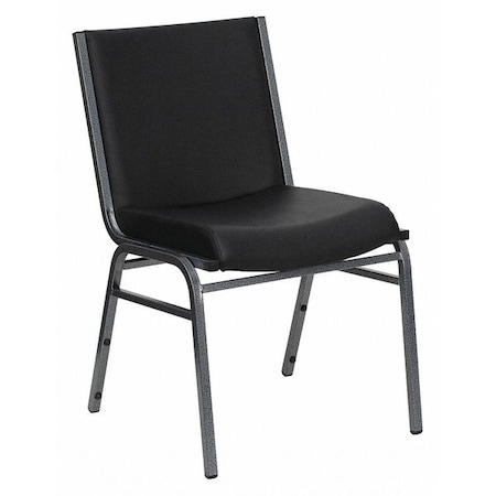 Flash Furniture Heavy Duty Black Vinyl Stack Chair XU-60153-BK-VYL-GG