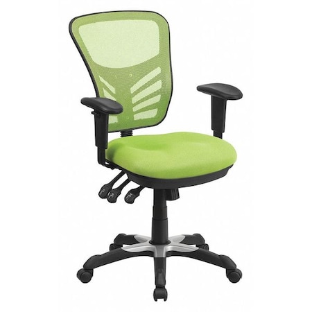 Flash Furniture Contemporary Office Chair, Green Seat, Black Back, 25 3/4" W 27-1/2" L 43-1/2" H, Adjustable Padded HL-0001-GN-GG