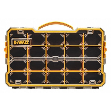 Dewalt Compartment Box, 17-5/8 in L x 11 in W x 2-7/8 in H, 20 Compartments, Black/Yellow DWST14830