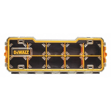 Dewalt Compartment Box, 17-5/8 in L x 6-5/8 in W x 2-7/8 in H, 10 Compartments, Black/Yellow DWST14835