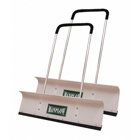 Manplow Snow Shovel, 42 in W x Plastic Blade, 48 in L Aluminum Handle PRO42 2PK