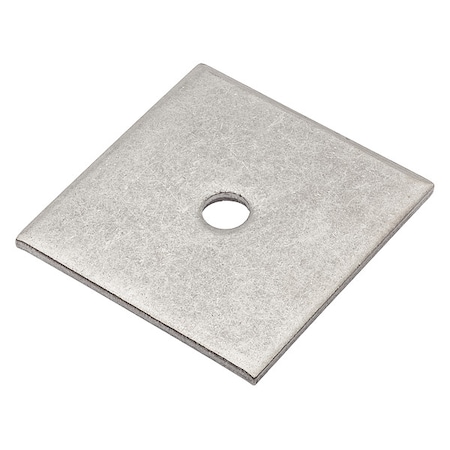 Zoro Select Square Washer, Fits Bolt Size 1/4 in , 18-8 Stainless Steel Plain Finish Z8926-188