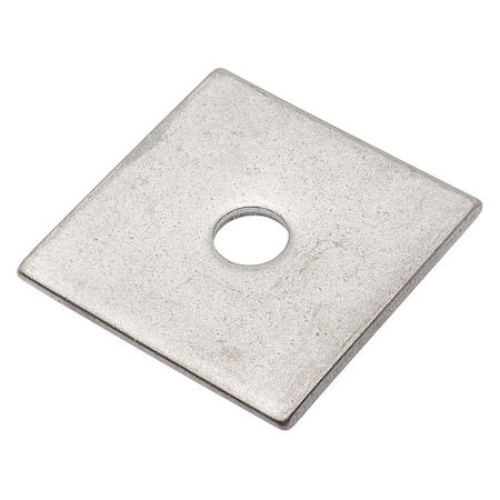 Zoro Select Square Washer, Fits Bolt Size 3/8 in , 18-8 Stainless Steel Plain Finish Z8927-188