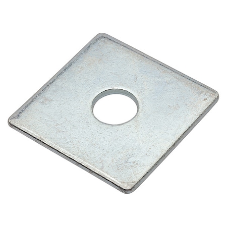 Zoro Select Square Washer, Fits Bolt Size 1/2 in , Low Carbon Steel Zinc Plated Finish Z8940-ZN