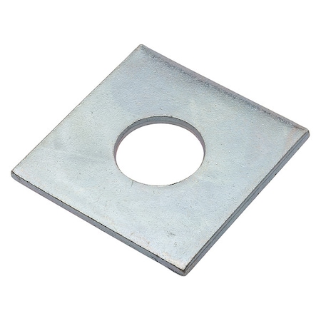 Zoro Select Square Washer, Fits Bolt Size 3/4 in , Low Carbon Steel Zinc Plated Finish Z8945-ZN