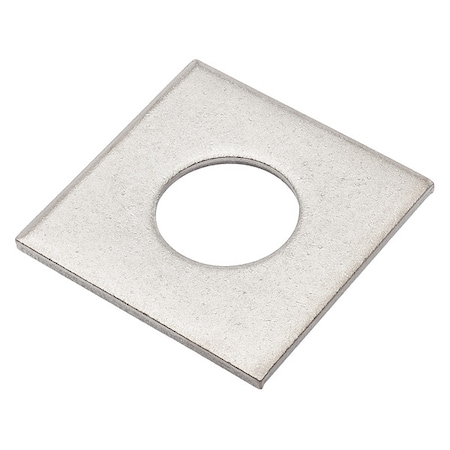 Zoro Select Square Washer, Fits Bolt Size 7/8 in , 18-8 Stainless Steel Plain Finish Z8932-188