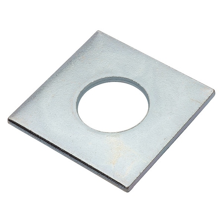 Zoro Select Square Washer, Fits Bolt Size 7/8 in , Low Carbon Steel Zinc Plated Finish Z8932-ZN