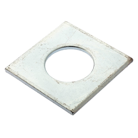 Zoro Select Square Washer, Fits Bolt Size 1 in , Low Carbon Steel Zinc Plated Finish Z8933-ZN