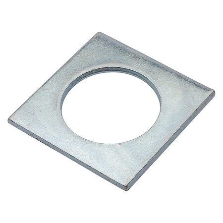 Zoro Select Square Washer, Fits Bolt Size 1 1/4 in , Steel Zinc Plated Finish Z8934-ZN