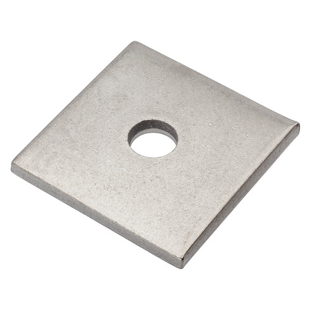Zoro Select Square Washer, Fits Bolt Size 3/8 in , 18-8 Stainless Steel Plain Finish Z8936-188