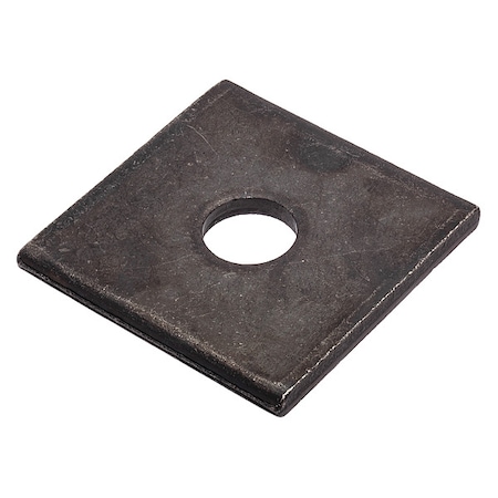 Zoro Select Square Washer, Fits Bolt Size 1/2 in , Steel Black Oxide Finish Z8937-BOX