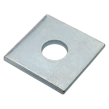 Zoro Select Square Washer, Fits Bolt Size 5/8 in , Low Carbon Steel Zinc Plated Finish Z8938-ZN