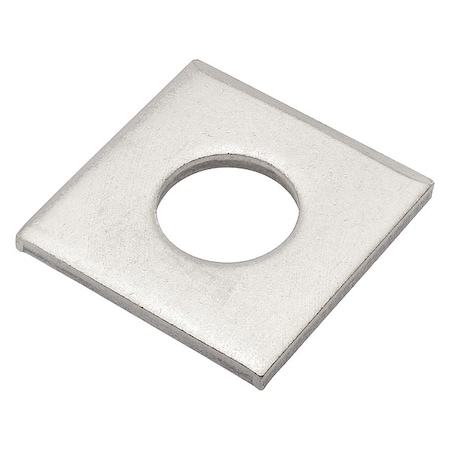 Zoro Select Square Washer, Fits Bolt Size 7/8 in , 18-8 Stainless Steel Plain Finish Z8941-188