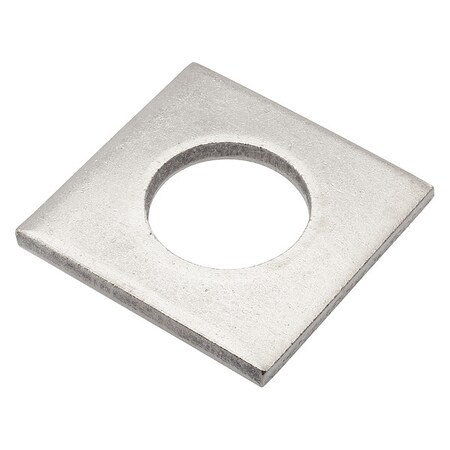 Zoro Select Square Washer, Fits Bolt Size 1 in , 18-8 Stainless Steel Plain Finish Z8943-188