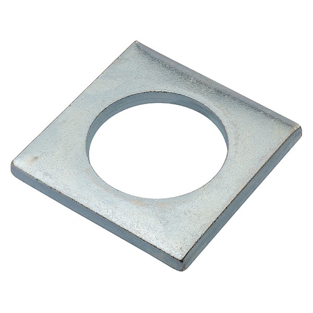 Zoro Select Square Washer, Fits Bolt Size 1 1/4 in , Steel Zinc Plated Finish Z8951-ZN