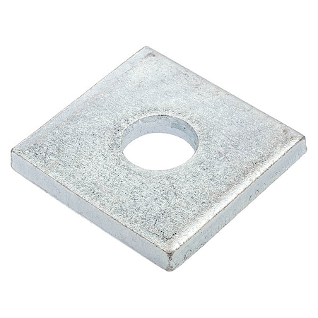 Zoro Select Square Washer, Fits Bolt Size 5/8 in , Low Carbon Steel Zinc Plated Finish Z8956-ZN