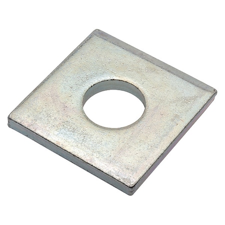 Zoro Select Square Washer, Fits Bolt Size 3/4 in , Low Carbon Steel Zinc Plated Finish Z8958-ZN
