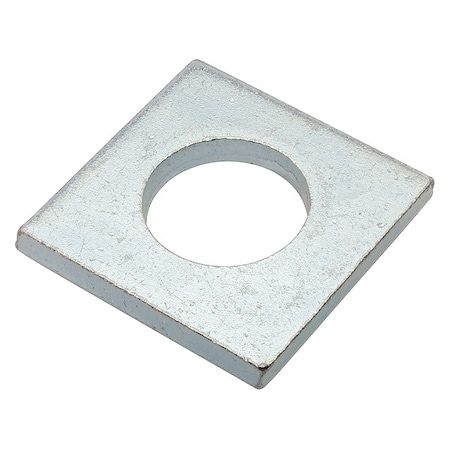 Zoro Select Square Washer, Fits Bolt Size 1 in , Steel Zinc Plated Finish Z8962-ZN