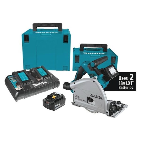 Makita 36V (18V X2) LXT Brushless 6-1/2" Plunge Circular Saw Kit (5.0Ah) XPS01PTJ
