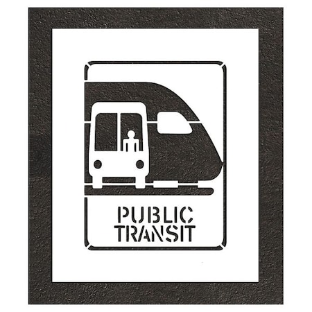 Rae Pavement Stencil, Combination Set, Bus, 24 in Character Height, Low Density Polyethylene (LDPE) STL-108-52432