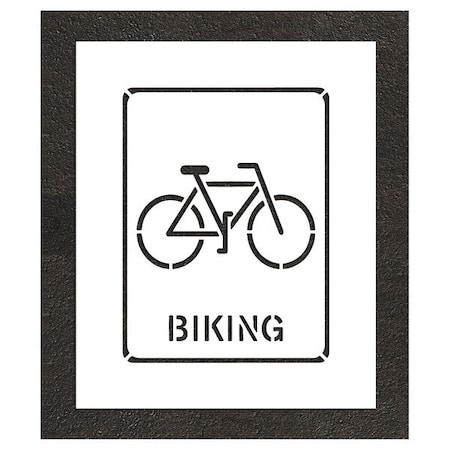 Rae Pavement Stencil, Combination Set, Bicycles, 24 in Character Height, White, 1 Pieces STL-116-52433