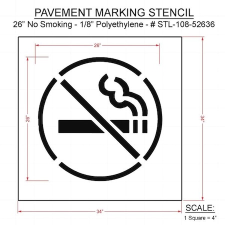 Rae Pavement Stencil, Symbol, Parking Lot Symbols, 26 in Character Height, White, 1 Pieces STL-108-52636