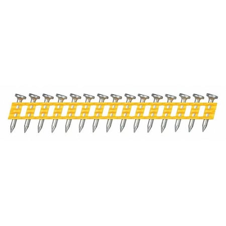 Dewalt Collated Concrete Nail, 3/4 in L, 0.102 in, Zinc Plated, Flat Head, 15 Degrees, 1000 PK DCN890075