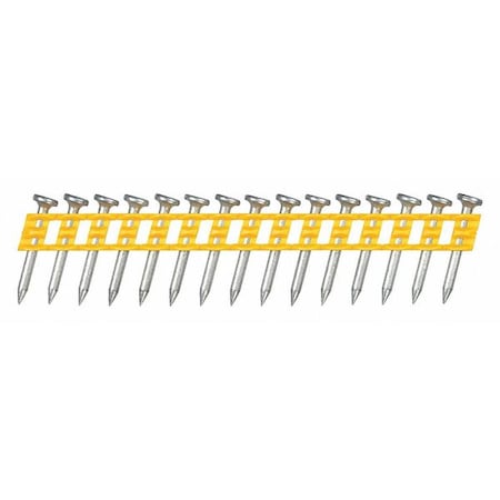 Dewalt Collated Concrete Nail, 1 in L, 0.102 in, Zinc Plated, Flat Head, 15 Degrees, 1000 PK DCN890100