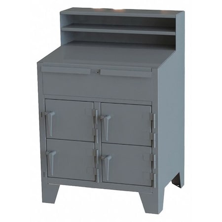 Greene Manufacturing Cabinet Shop Desk, 54" H, Charcoal Gray CBX-1D-DS4D-48