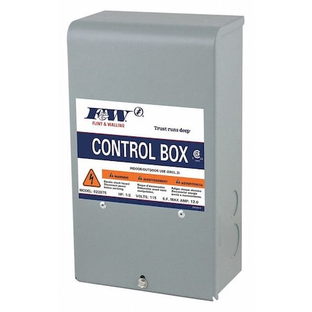 Flint & Walling Motor/Pump Control Box, 1 Phase, 115V, 3.2A 022875