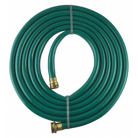 ZORO SELECT Water Hose, Cold, PVC, 15 ft., Green REM15