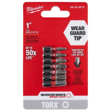 Milwaukee Tool SHOCKWAVE Torx 1 in Insert Bit Set - 7PC 48-32-4615