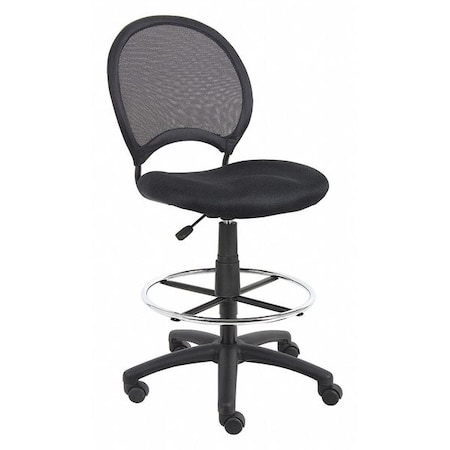 Zoro Select Mesh Drafting Chair, 29-, No Arm, Black 452R23