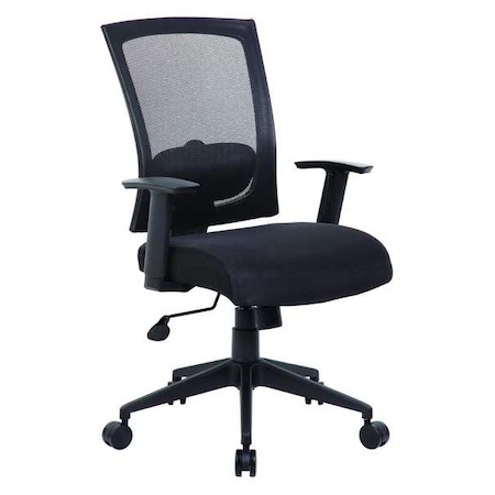 Boss Fabric Task Chair, 22-, Adjustable, Black B6706-BK